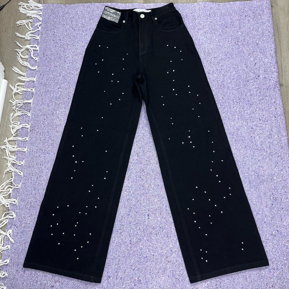 Ann Andelman Black Jeans with Rhinestones Size 24